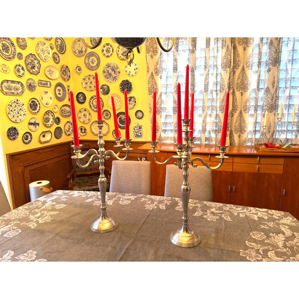 Candelabras Set of Two Silver Tone Can be Dismantled for Storage